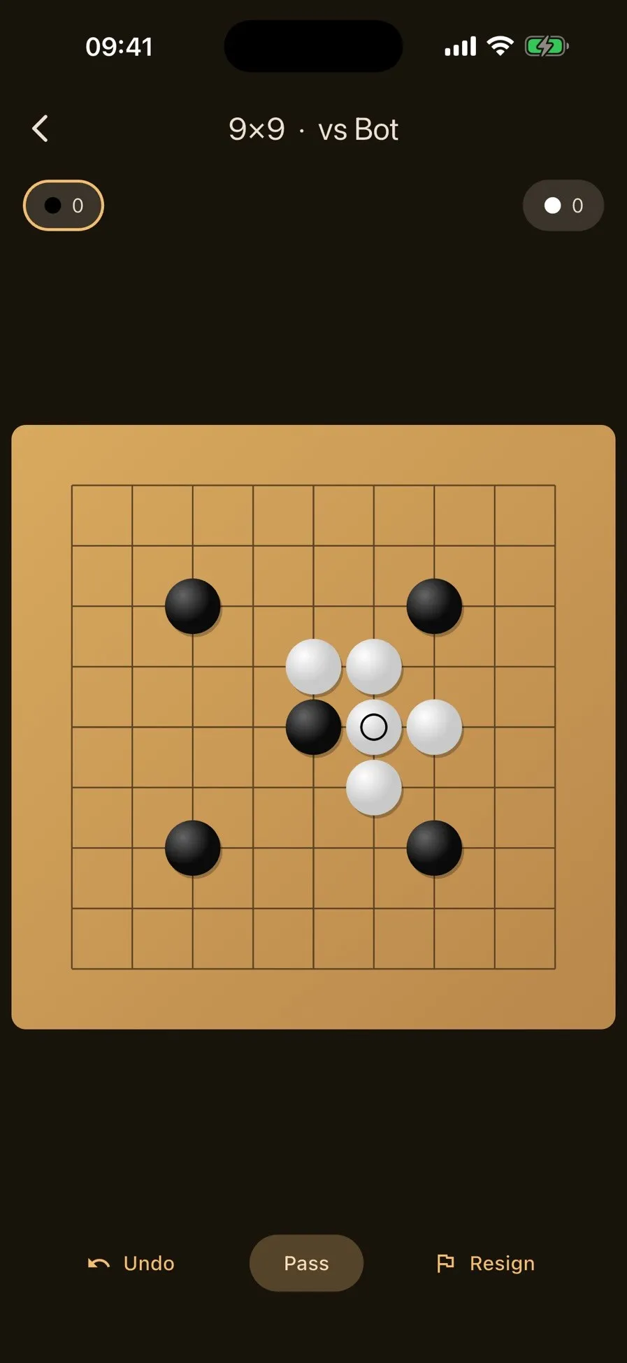 Hoshi Go: A 9×9 game against the bot