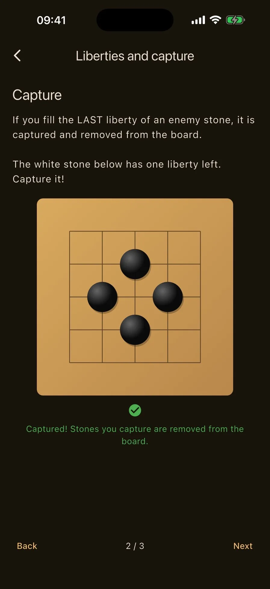 Hoshi Go: A capture puzzle inside a lesson
