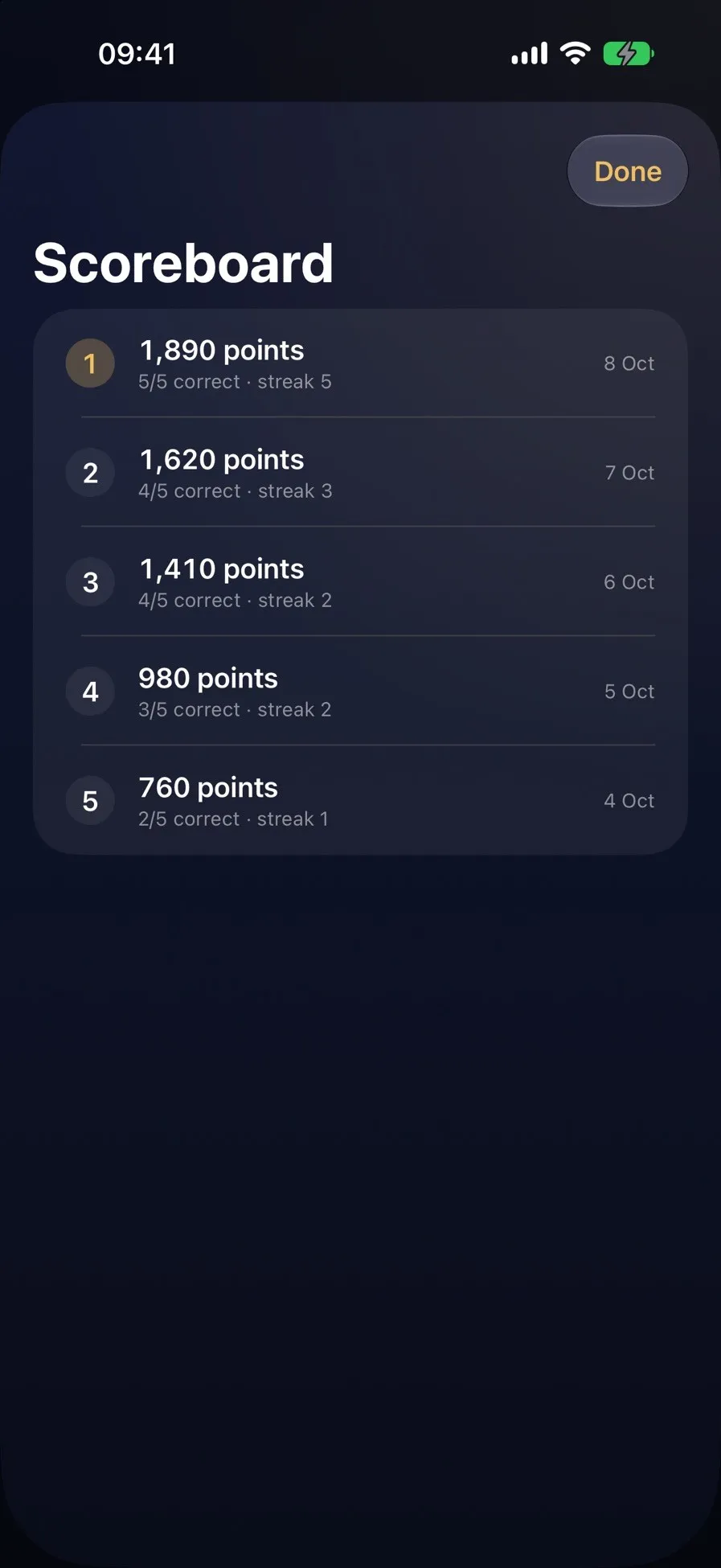Sapere: Your best rounds, kept on your iPhone