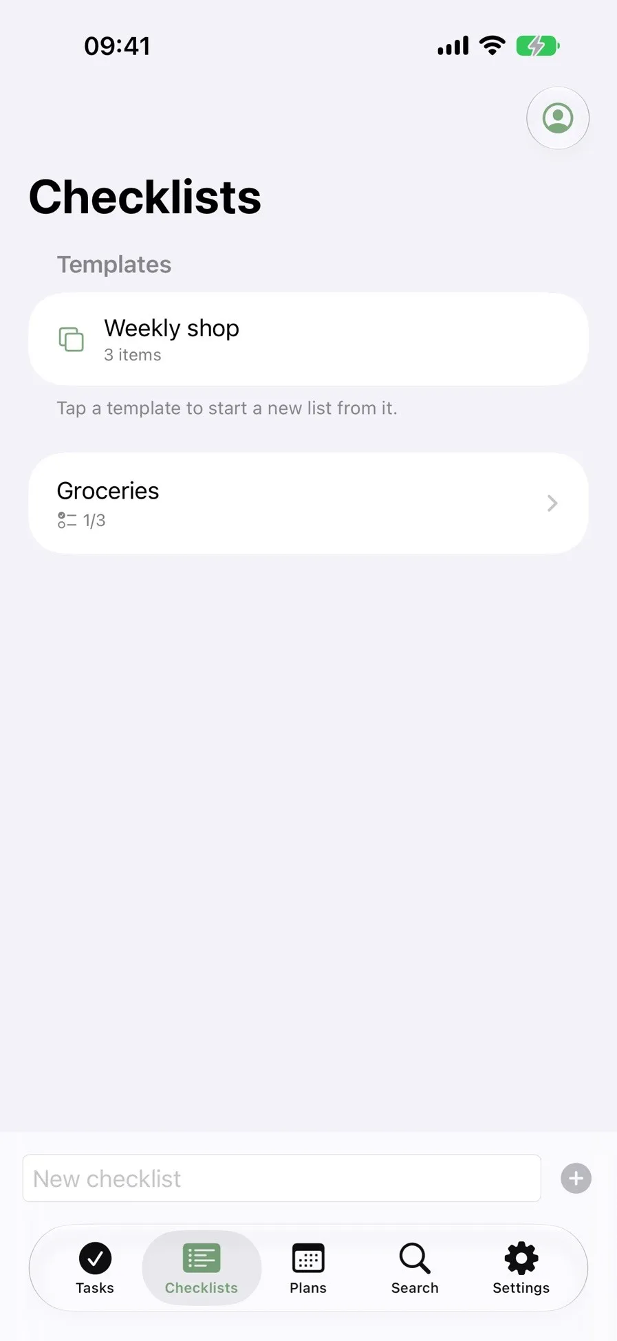 Pacelli: Checklist templates