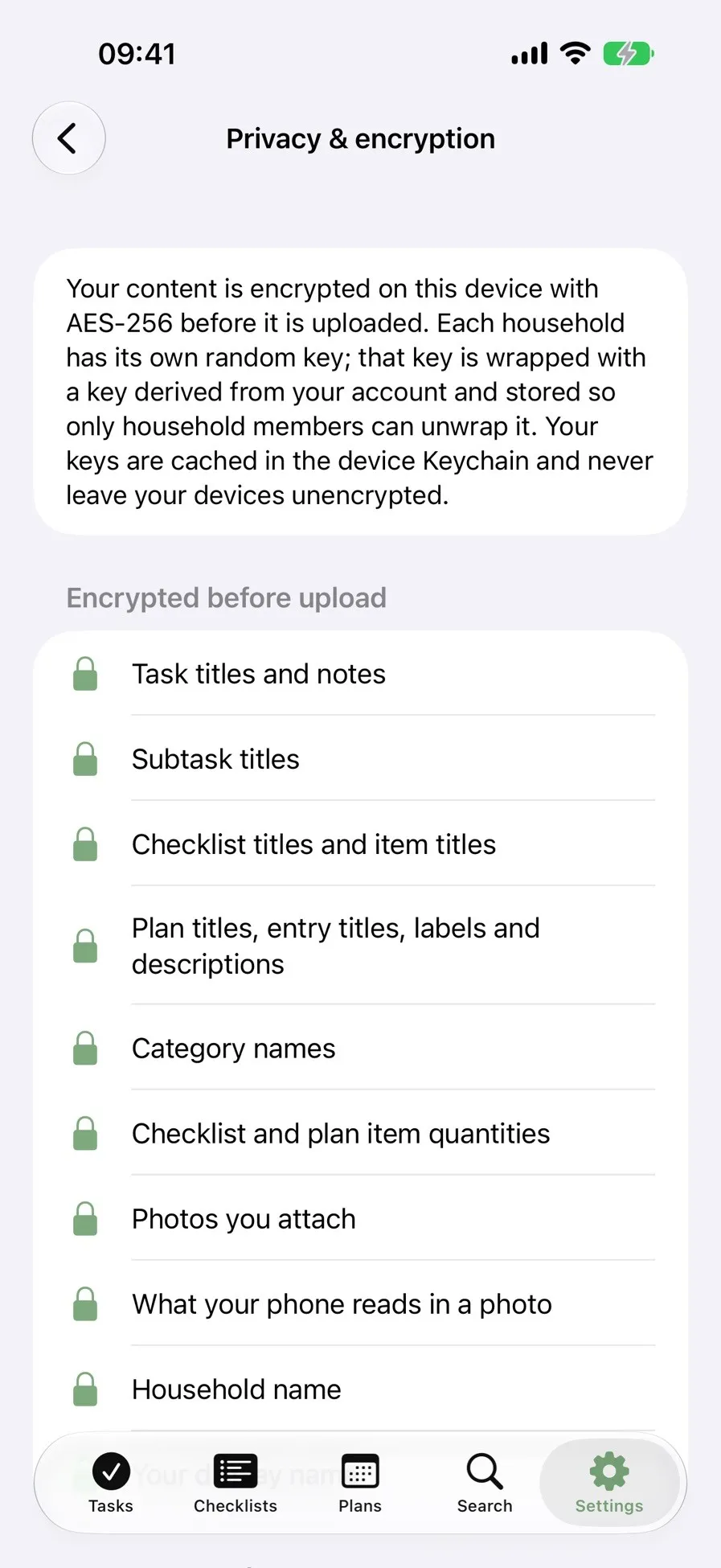 Pacelli: Exactly what is encrypted, listed in the app